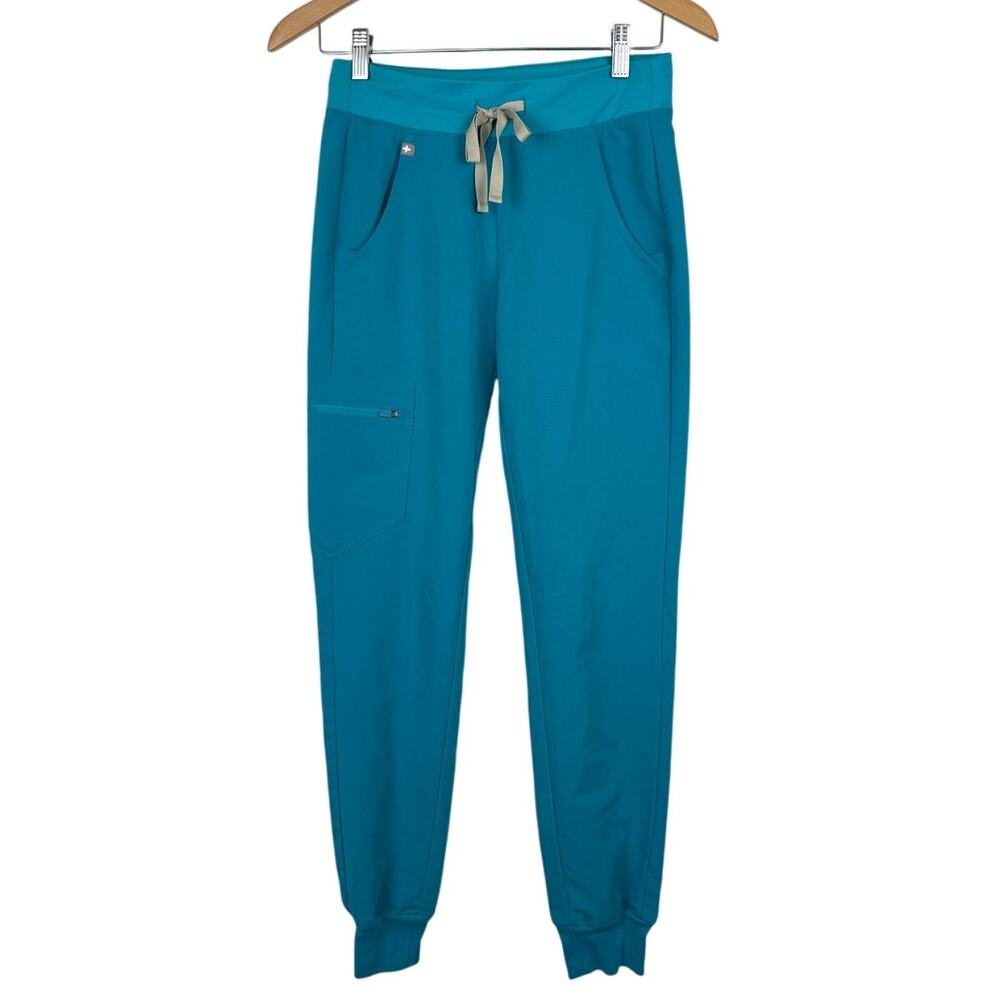 FIGS Blue Zamora High Waisted Jogger Scrub Pockets Nurse Medical Pant XXS Petite